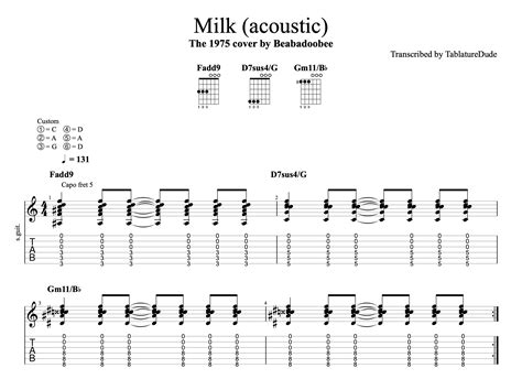 milk acoustic   beabadoobee guitar tablature tablature