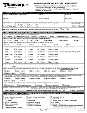 Fillable Online Margin And Short Account Agreement Client Instructions