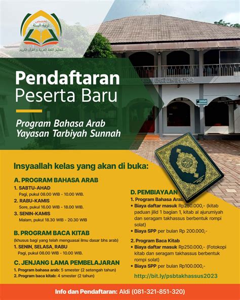 Pendaftaran Peserta Baru Program Bahasa Arab Yayasan Tarbiyah Sunnah