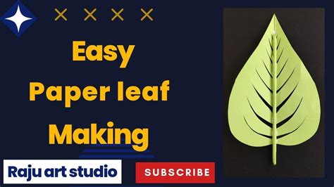 Easy Paper Leaf Making Rajuartstudio Youtube