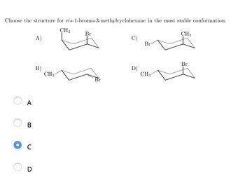 Answered Choose The Structure For Cis Bromo Methylcyclohexane In