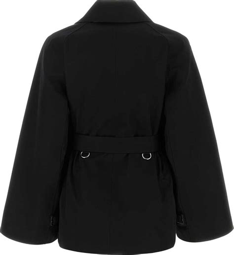 Burberry Black Gabardine Trench Coat Shopstyle