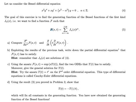 Let Us Consider The Bessel Differential Equation Chegg