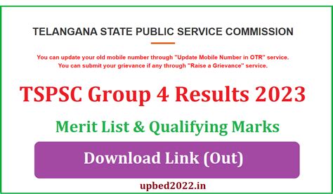 TSPSC Group 4 Results 2023 Link Out Tspsc Gov In 2024 Group 4 Merit