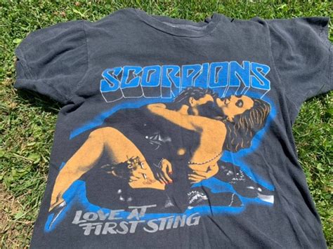 Vintage Vintage “love At First Sting” Scorpions Band Tour T Shirt Grailed