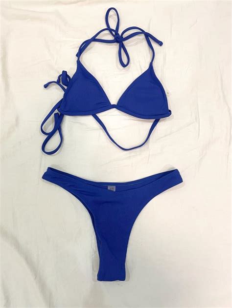 Shein Royal Blue Bikini Women S Fashion Swimwear Bikinis Swimsuits