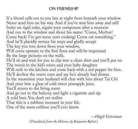 [POEM] On Friendship by Grossman and Balint : Poetry Sample Poems ...