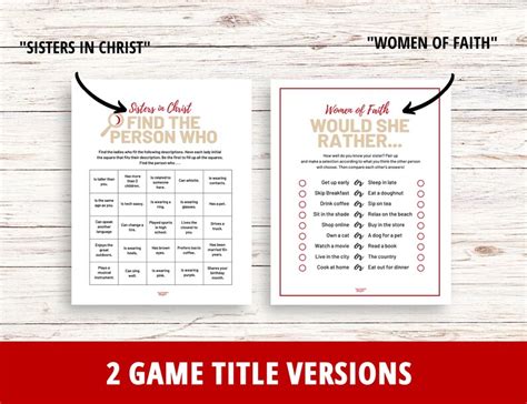 Womens Ministry Game Bundle Bible Games Find The Guest Bingo Women