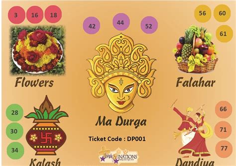 Durga Pooja Housie Ticket 24 Tickets Craftgami