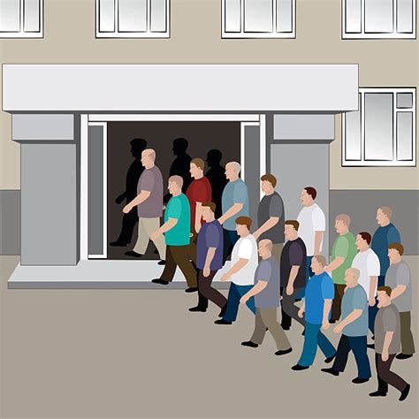 People Entering Building Illustrations Royalty Free Vector Graphics