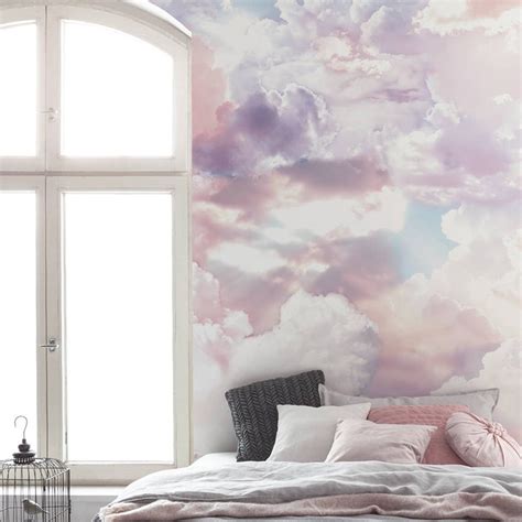 Hand Painted Abstract Clouds Wallpaper Wall Mural Rendering Etsy