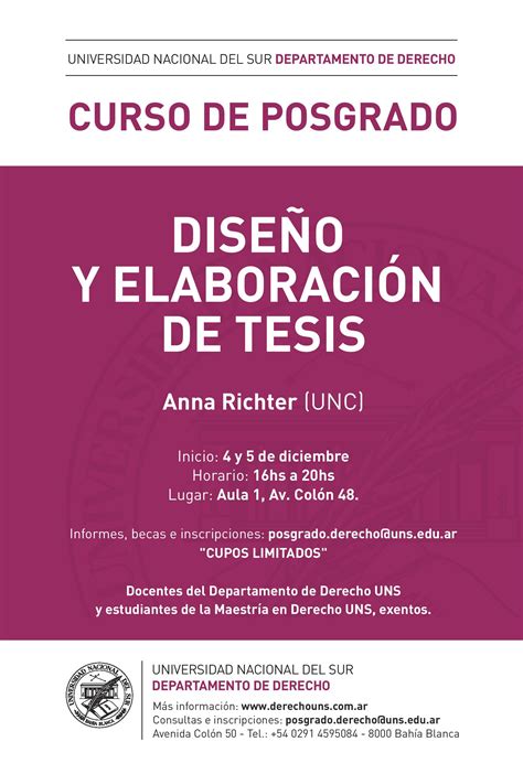 Curso De Posgrado Dise O Y Elaboraci N De Tesis Inicio