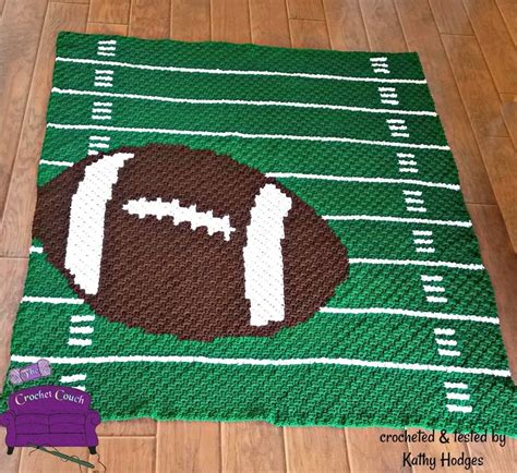 Football In Field Afghan C2c Crochet Pattern Written Row Counts C2c