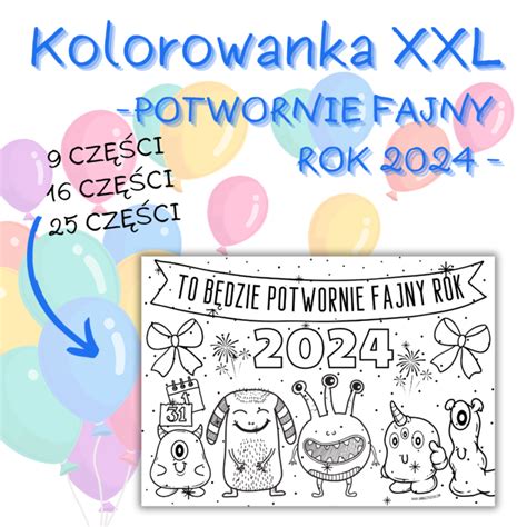 Potwornie Fajny Nowy Rok Kolorowanka Xxl Janauczycielka