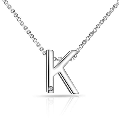 Initial Necklace Letter K Created With Zircondia® Crystals Philip