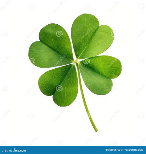 Lucky Irish Four Leaf Clover Charm Isolated On White Background For