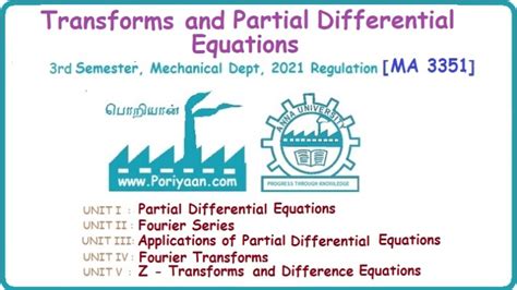 Transforms And Partial Differential Equations Ma Rd Semester