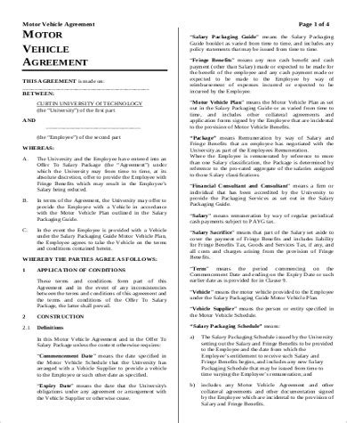 FREE 13 Sample Vehicle Lease Agreement Templates In PDF MS Word