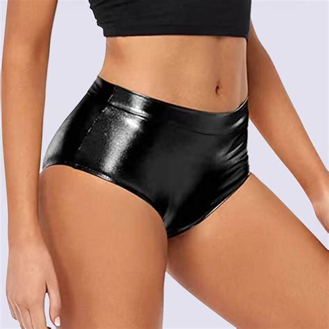 Mitankcoo Womens Briefs Panties Flexible Club Faux Leather Shorts