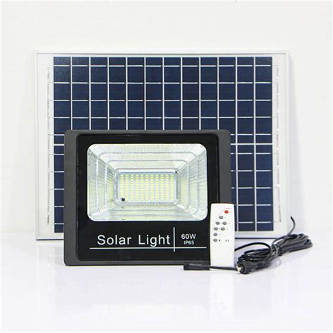 60w Solar Flood Light Remote Control SMD Mic LED