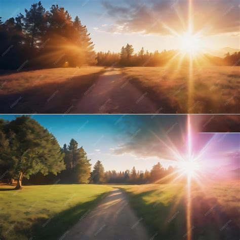 Premium AI Image | Natural light leaks effect overlays bright sun