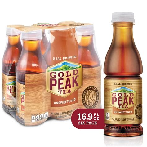 Gold Peak Unsweetened Black Iced Tea 6 169 Fl Oz Bottles Walmart