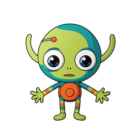 Alien cartoon on transparent background, ai generated, digital ...