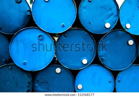 Oil Barrels Chemical Drums Stacked Stock Photo Edit Now 112568177