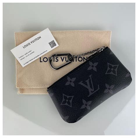 Louis Vuitton Pochette Clés Black Grey Cloth Ref807714 Joli Closet