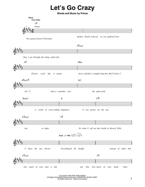 Let S Go Crazy By Prince Guitar Tab Play Along Guitar Instructor