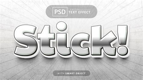 Premium Psd Stick Text Editable 3d Font Effect