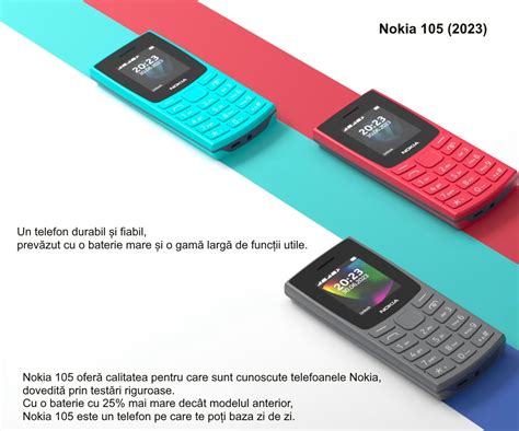 Telefon Nokia 105 2023 Dual Sim 1 77″ 2g Terracotta Red Infinity Gsm