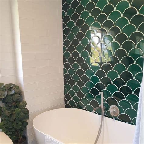 Fish Scale Green Ceramic Tile Otto Tiles Design