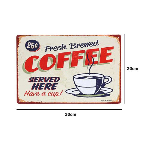 Retro Coffee Metal Plate Poster Tin Plaques Wall Signs For Bar Pub Room