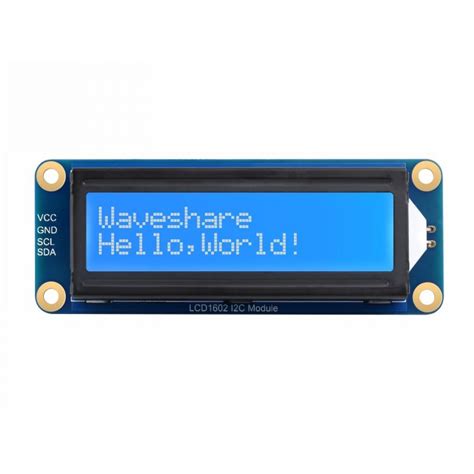 waveshare  lcd display  white text  blue blacklight ic