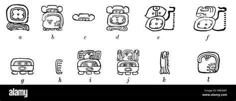 1009 Maya Hieroglyphs Fig 13 Stock Photo - Alamy