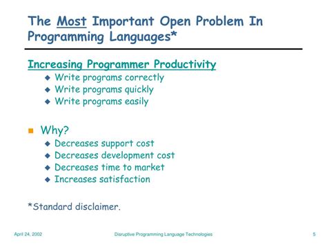 Ppt Disruptive Programming Language Technologies Powerpoint Presentation Id 3505579