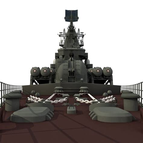 missile cruiser moskva warship 3d model