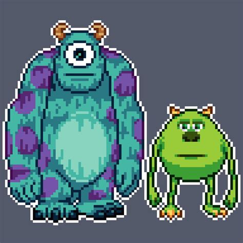 Unedited Sulley And Mike Wazowski Look Super Weird To Me Now Rpixelart