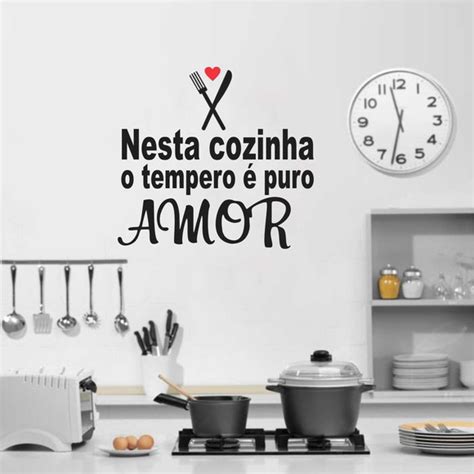 ADESIVO DE PAREDE COZINHA TEMPERO É PURO AMOR Elo7