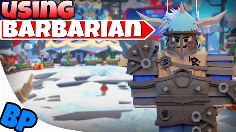 Using Barbarian To Win Challenge Roblox Bedwars Youtube