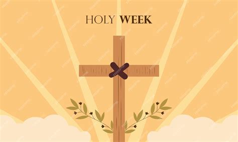 Premium Vector Flat Design Holy Week Concept Logo Vector