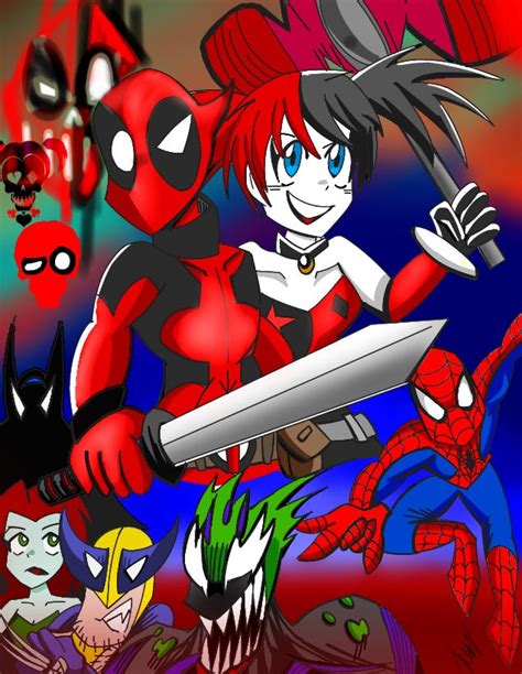 Deadpool and Harley Quinn comic teaser Fan art by Denzionbro on DeviantArt