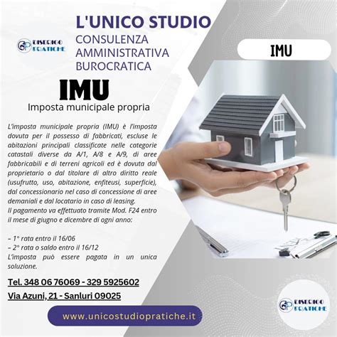 IMU Imposta Municipale Propria Unico Studio Pratiche