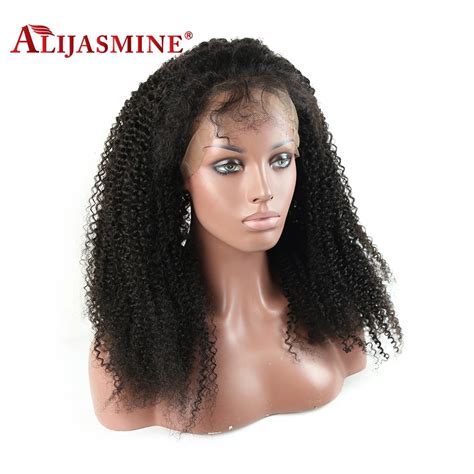 Alijasmine Pre Plucked Kinky Curly Glueless Full Lace Human Hair Wigs