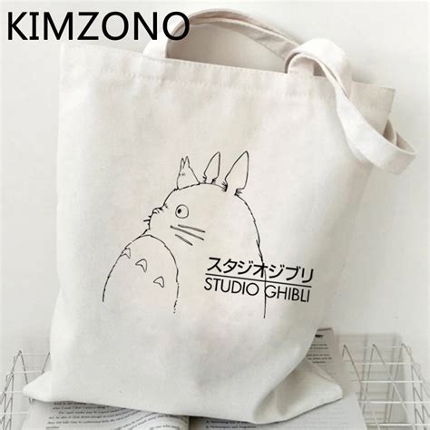 Totoro Shopping Bag Shopper Bolsas De Tela Cotton Shopping Reusable Eco