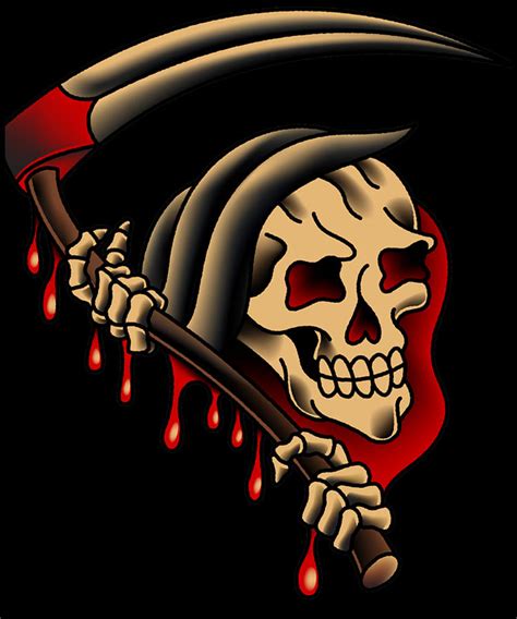 Salty Dog American Traditional Grim Reaper Painting By Kyleigh Rutherford