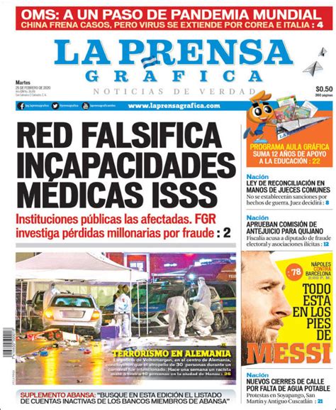 Periódico La Prensa Gráfica (El Salvador). Periódicos de El Salvador ...