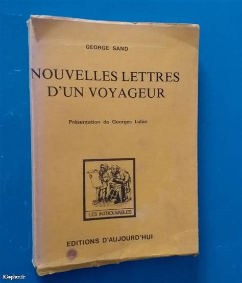 Livre Nouvelles Lettres D Un Voyageur George Sand IGopher Fr