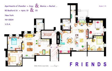 Friends Apartments Floorplans Version 2 This Handmade Floorplan